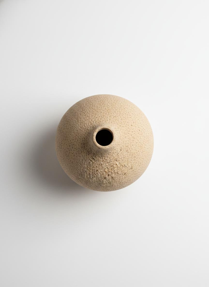 Beige Textured Bud Vase