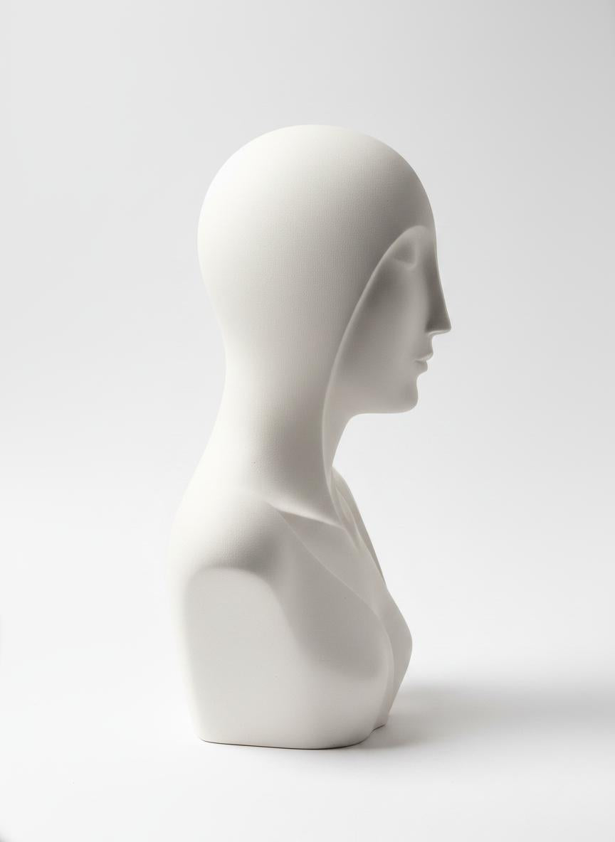 White Abstract Bust Sculpture