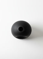 Black Matte Donut Vase - Black