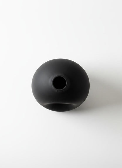 Black Matte Donut Vase