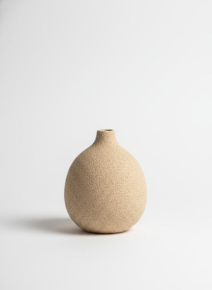 Beige Textured Bud Vase