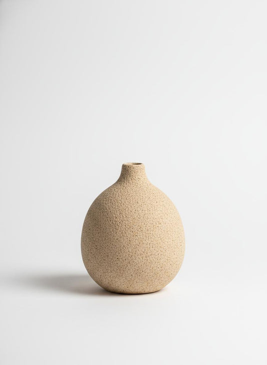 Beige Textured Bud Vase
