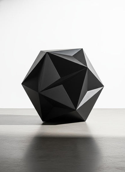 Black Geometric Sculpture