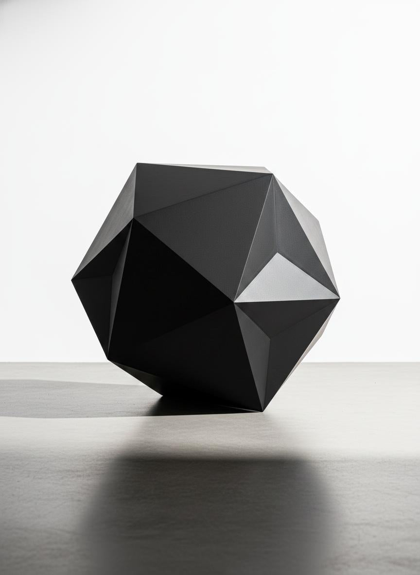 Black Geometric Sculpture