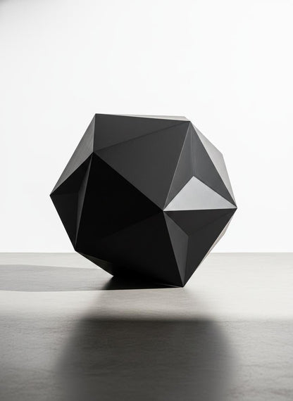 Black Geometric Sculpture
