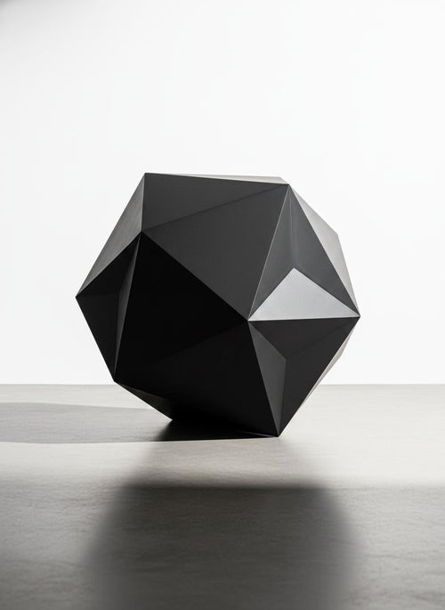 Black Geometric Sculpture - Black