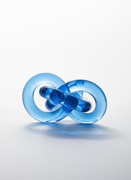 Blue Glass Knot Sculpture