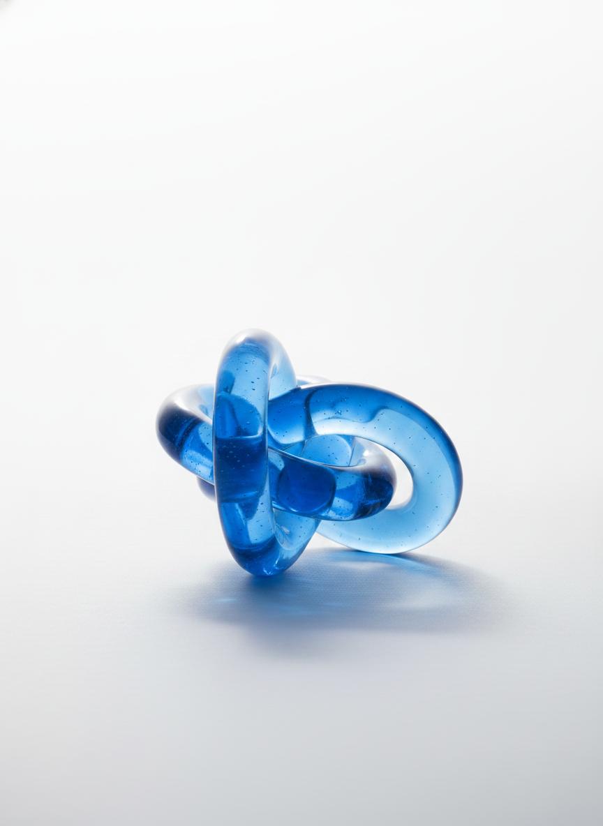 Blue Glass Knot Sculpture