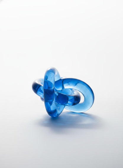 Blue Glass Knot Sculpture