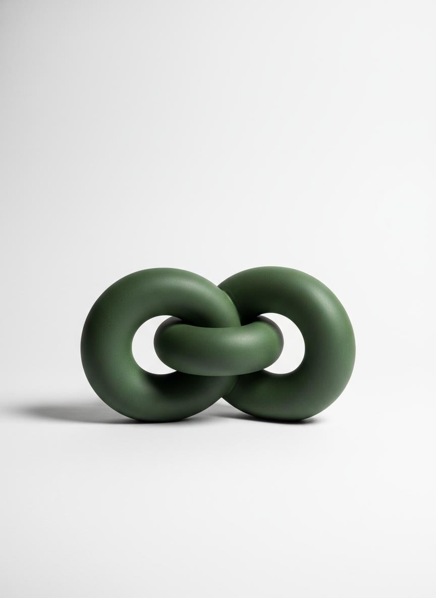 Green Ceramic Link Sculpture
