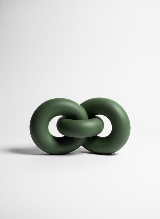 Green Ceramic Link Sculpture