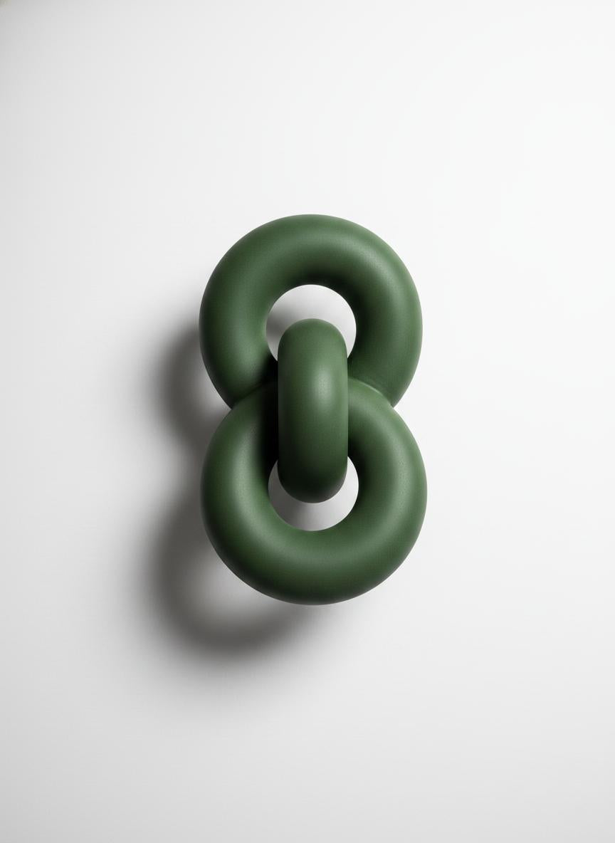 Green Ceramic Link Sculpture