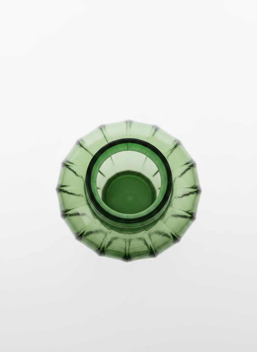 Green Fluted Glass Vase