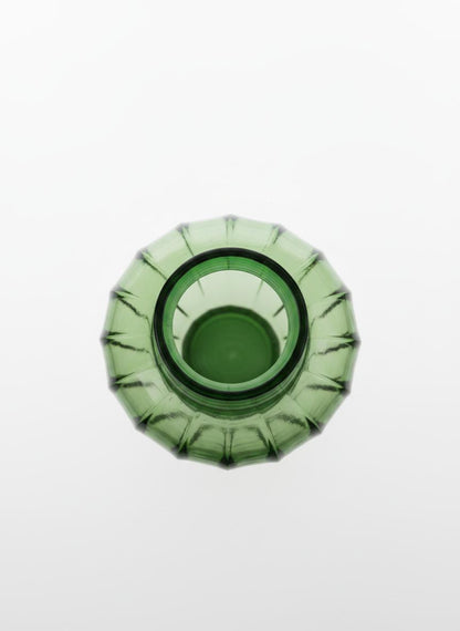 Green Fluted Glass Vase