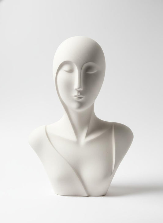 White Abstract Bust Sculpture