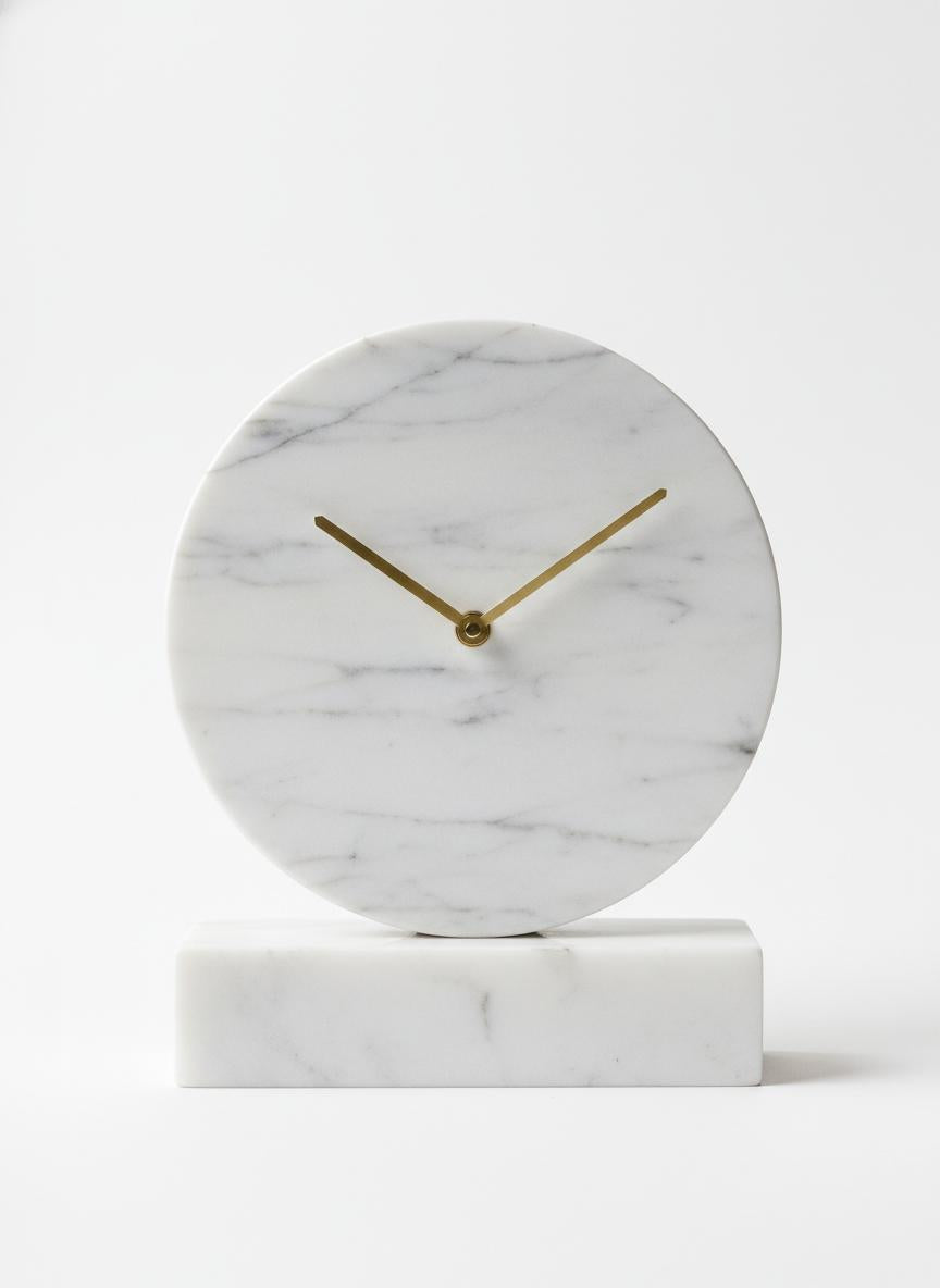 White Marble Desk Clock