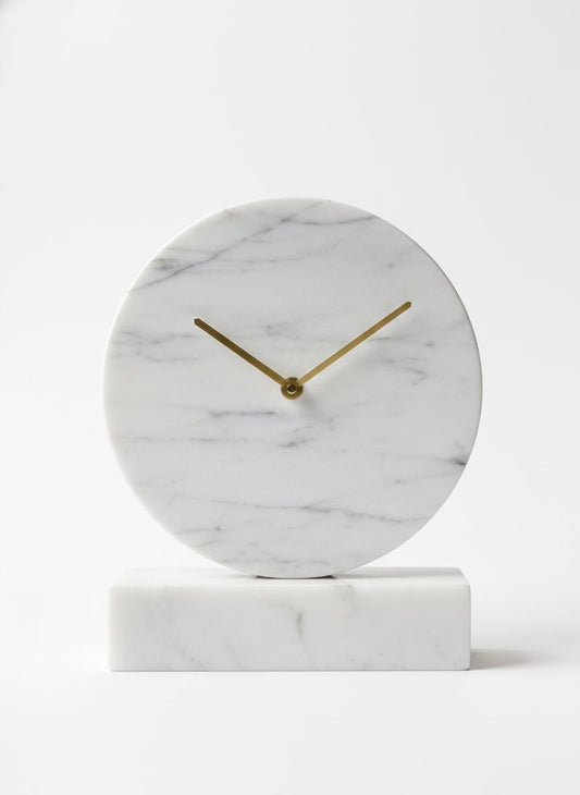 White Marble Desk Clock